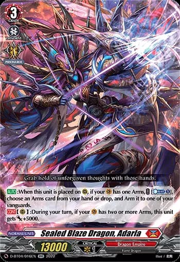 Sealed Blaze Dragon, Adarla