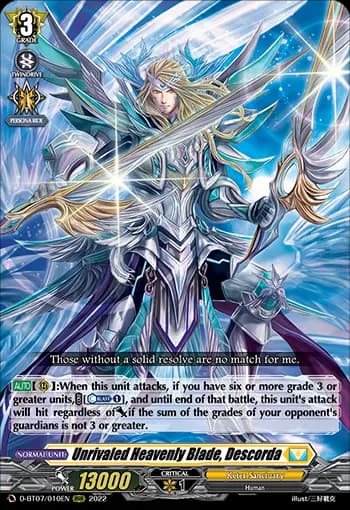 Unrivaled Heavenly Blade, Descorda