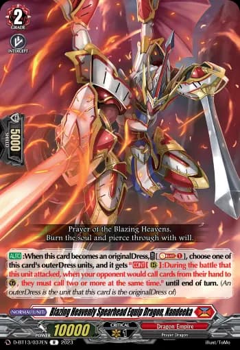 Blazing Heavenly Spearhead Equip Dragon, Nandeeka