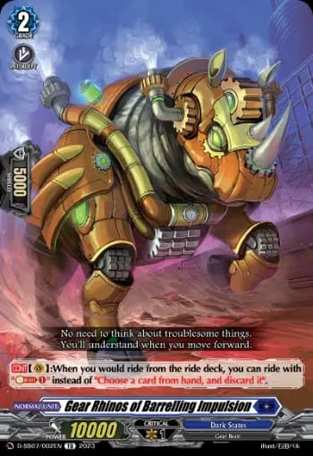 Gear Rhinos of Barrelling Impulsion