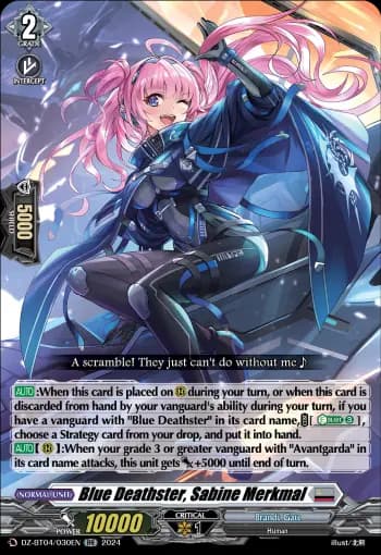 Blue Deathster, Sabine Merkmal