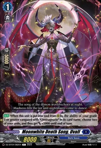 Moonwhite Death Song, Uvall