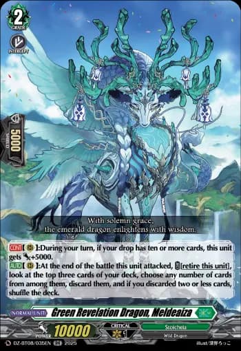 Green Revelation Dragon, Meldeaiza