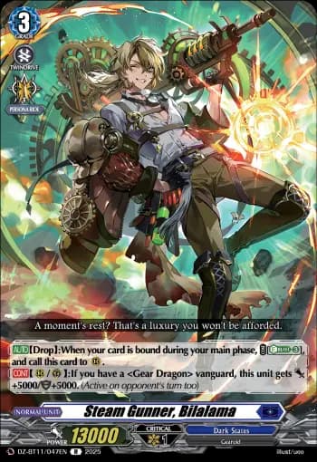 Steam Gunner, Bilalama