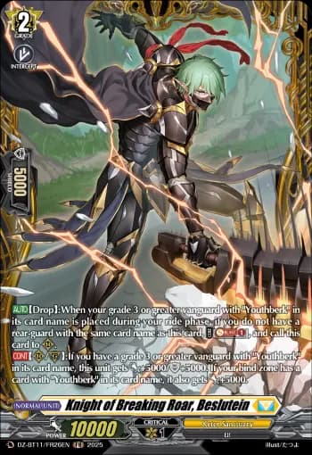 Knight of Breaking Roar, Beslutein