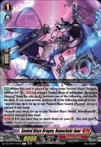 Sealed Blaze Dragon, Namorkahr Anui