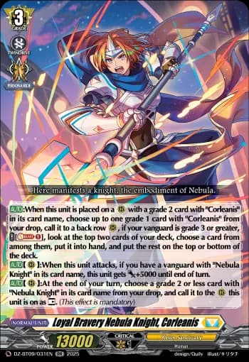 Loyal Bravery Nebula Knight, Corleanis