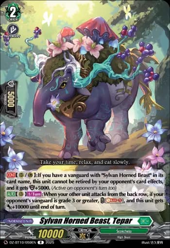 Sylvan Horned Beast, Tepar