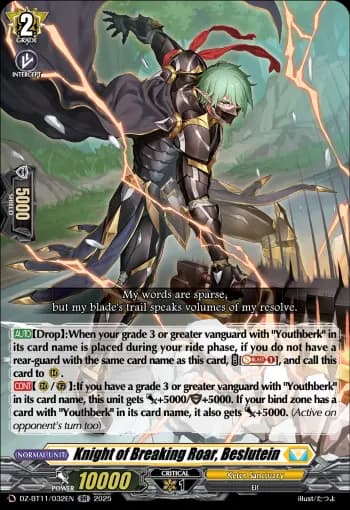 Knight of Breaking Roar, Beslutein